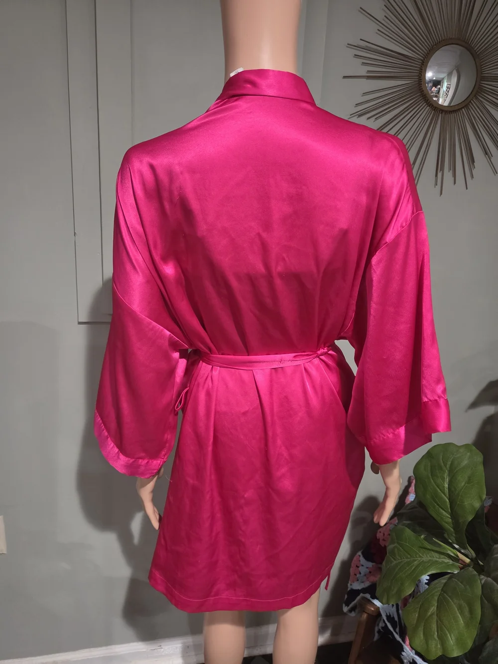 Victoria’s Secret Vintage Hot Pink Satin Kimono Robe One Size